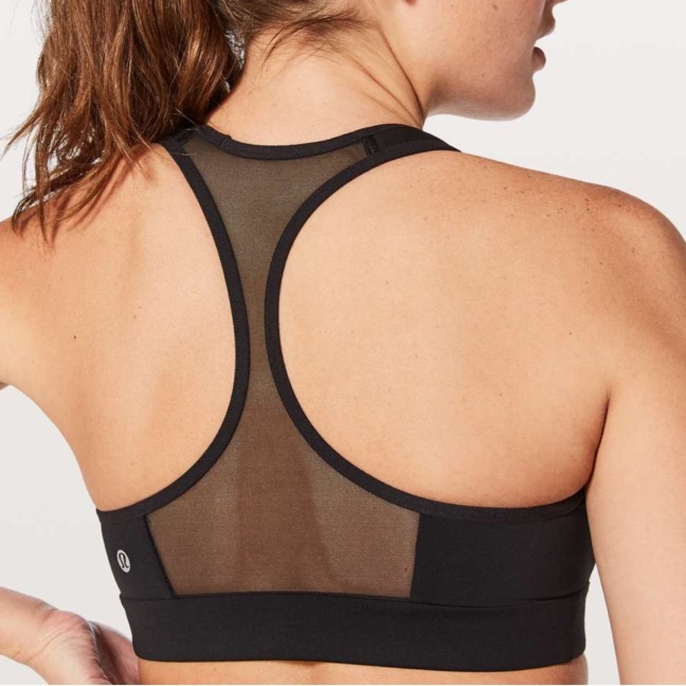 lululemon athletica Black Racerback Mesh Sports Bra